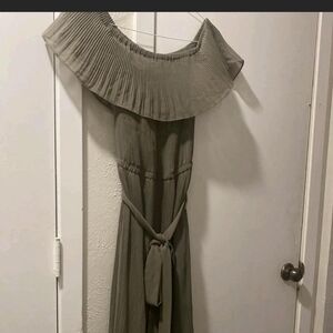 Michael Kors One Shoulder Olive Dress